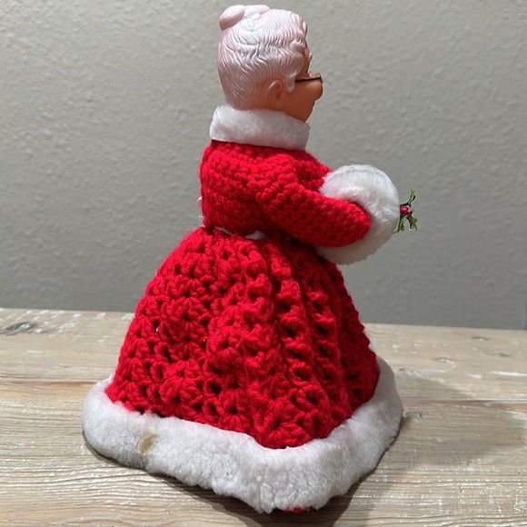 Vintage Mrs. Claus with Handmade Red Crochet Dress - Picture 4 of 9